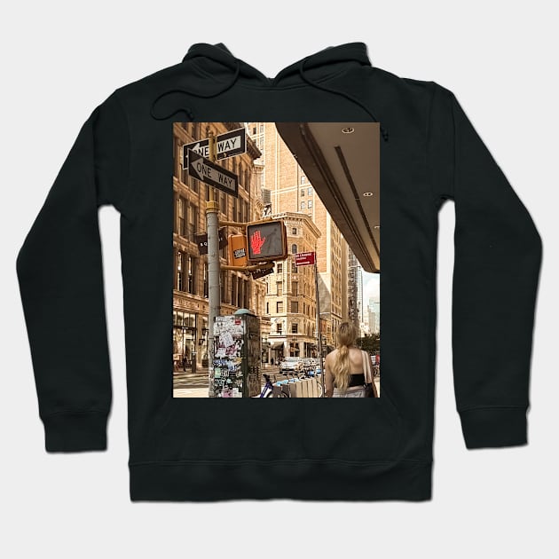 Manhattan Street New York City Hoodie by eleonoraingrid